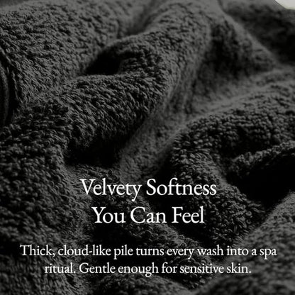 Italic Ultraplush 100% Australian Cotton Washcloths - Set of 2 Luxury Plush Face Wash Cloths, Soft and Absorbent 800 GSM Washcloth for Bathroom, Spa, Gym, Face and Body (Charcoal)