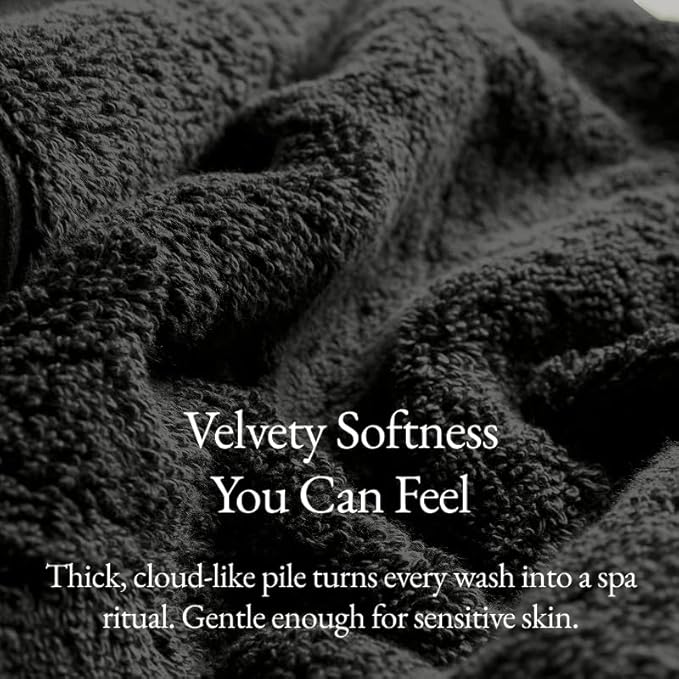 Italic Ultraplush Luxe 6 Piece Towel Set – 2 Bath Sheets, 2 Hand Towels, 2 Washcloths – 800GSM Soft, Highly Absorbent & Quick Drying, Resort Grade 100% Australian Cotton Towels (Charcoal)