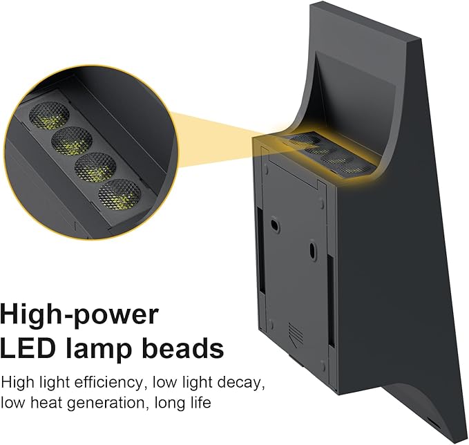 Solar Sconce Lights Outdoor, Dimmable Solar Wall Lights Up and Down, 3000K 700LM Solars Lights Outdoor IP65 Waterproof for Yard Fence Patio Garage Porch, 2pcs