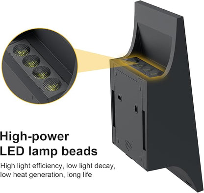 Solar Outdoor Lights, 3000K 700LM Solar Wall Lights Outdoor Up and Down, Dimmable Solar Sconce Lights, IP65 Waterproof Outdoor Solar Lights for Yard Patio Garage Porch, 1pcs