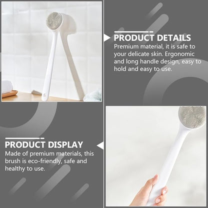Housoutil Silicone Body Brush Back Scrubber for Adults, Bath Shower Scrub Brush with Massage Function, Soft Silicone Back Cleaning Scrubber for Shower and Skin Exfoliation