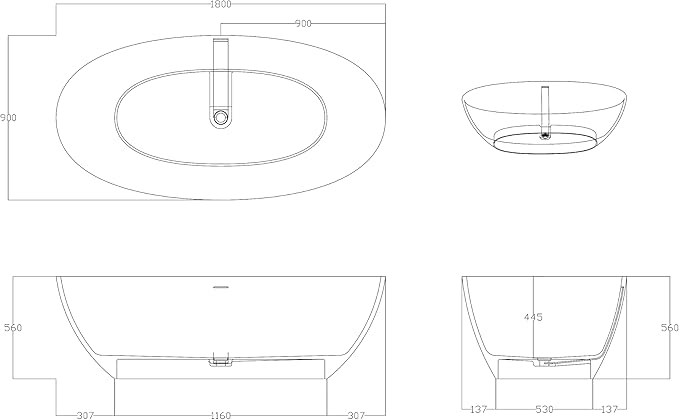 Stone Resin Freestanding Bathtub 71", Elegant Oval Shape Soaking Tub, Solid Surface Stand Alone Bathtub with Drain & Integrated Slotted Overflow Transparent Sepia AMFS303-1800 SEPIA