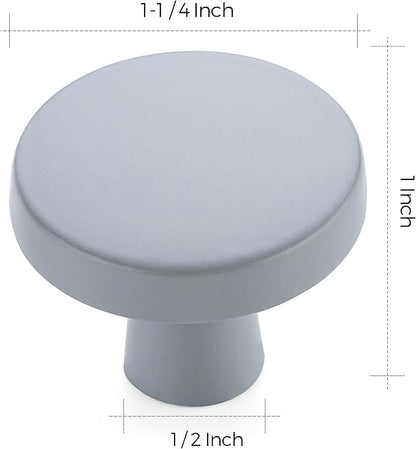 Ravinte 5 Pack Drawer Pulls 1-1/4 Inch Kitchen Cabinet Knobs Solid Round Dresser Drawer Knobs Grey Dresser Knobs Drawer Knobs Simple Cabinet Hardware for Cupboard Drawer Pulls
