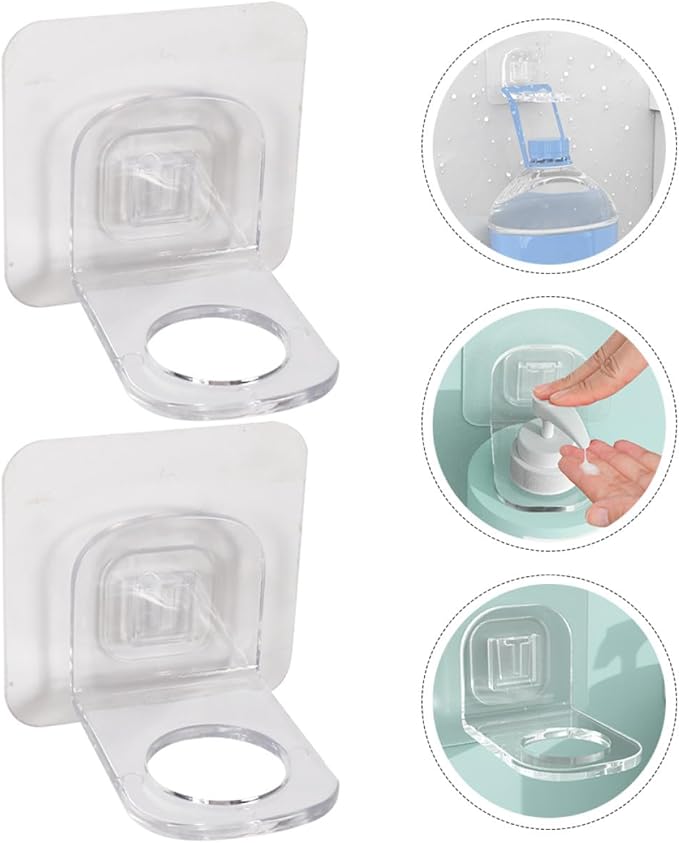 Garneck 2 Pcs Shower Gel Holders Wall-mounted Adhesive Storage Racks for Bathroom Kitchen Strong Sealing Shampoo and Shower Gel Bottle Organizers