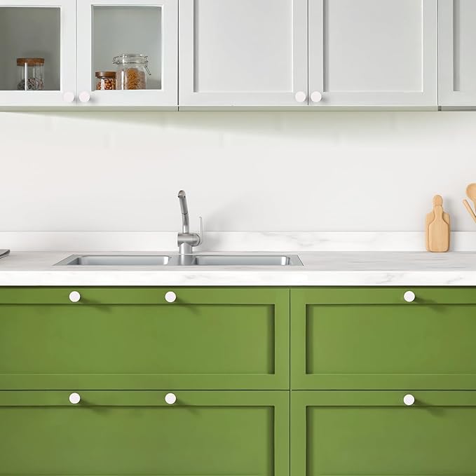 Ravinte 15 Pack Cabinet Knobs White Kitchen Cabinet Knobs Round Dresser Drawer Pulls Closet Door Pulls 1-1/5 Inch