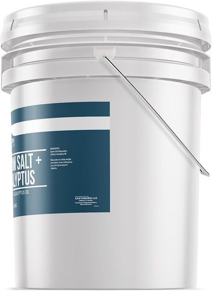 Earthborn Elements Eucalyptus Epsom Salt 5 Gallon Bucket, Pure & Undiluted, Soothing Aroma (624 Ounce)