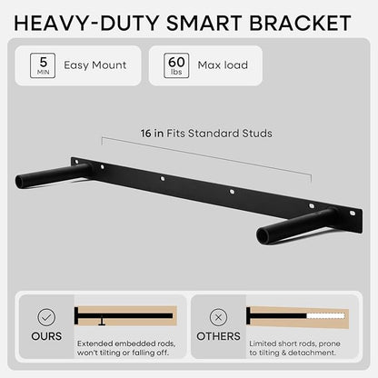 Homeforia 36 inch Golden Oak Floating Shelf, High End Solid Real Wood 36inch Small Floating Shelves for Wall Mounted, Oak Wooden 36in Floating Shelves, Heavy Duty Bracket, 36 X 6.5 X 1.75 in, Set of 2