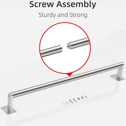 Bathroom Towel Bar, 24 Inch Towel Racks for Bathroom Wall Mounted, Heavy Duty Bath Hand Towel Holder Organizer, Modern Home Decor Towel Rod Bathroom Hardware Accessories, Brushed Silver