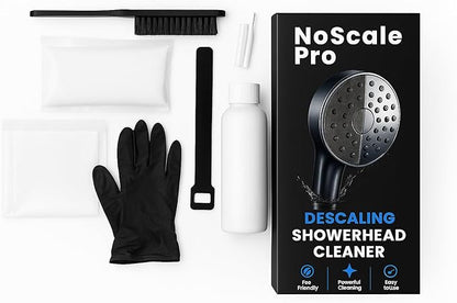Shower Head Descaling Kit – Cleaner for Shower Heads Only – Removes Limescale, Calcium & Hard Water Deposits – Eco-Friendly Vinegar & Citric Acid Formula with Tools – Made in USA