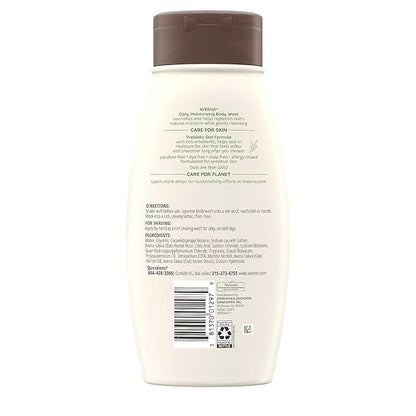 Aveeno Daily Moisturizing Lotion & Wash Regimen Pack, Nourishing Daily Moisturizing Body Lotion for Dry Skin, 18 oz, & Hydrating Body Wash with Soothing Prebiotic Oat, 18 oz, 2 Items