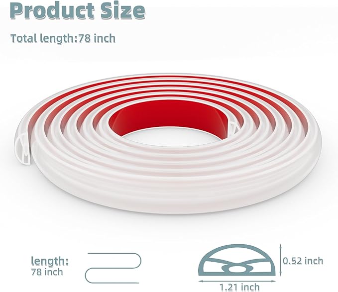78Inch New Shower Threshold Water Dam Barrier,Collapsible Self-Adhesive Silicone Shower Water Guard for Bathroom Bathtub and Kitchen,Shower Water Blocker Suitable for Wheelchair Acces(Transparent)
