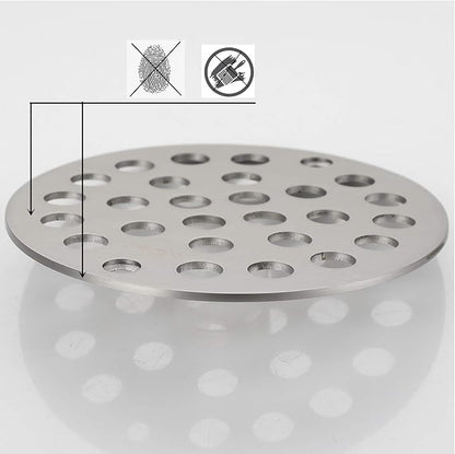 4-1/4Inch（108mm Screw-in Shower Strainer Drain Cover Replacement Floor Strainer Floor Drain (Brushed Nickel)