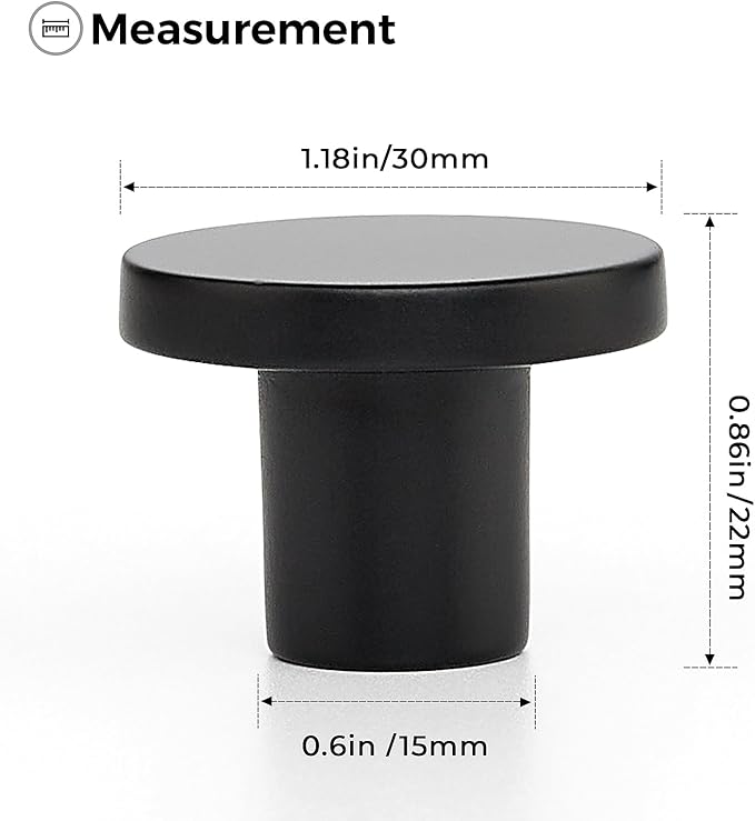 Ravinte 40 Pack Cabinet Knobs Black Kitchen Cabinet Knobs Round Dresser Drawer Pulls Closet Door Pulls 1-1/5 Inch