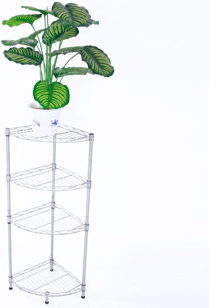 4 Tier Storage Racks Shelving, Heavy Steel Pantry Shelves, Adjustable Wire Shelving Rack, Suitable for Garage, Kitchens, Offices, 12" W x 12" D x 36" H, Silver