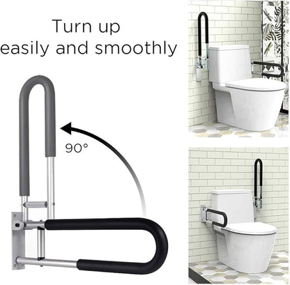 Handicap Grab Bars Rails 23.6 Inch Toilet Handrails Bathroom Safety Bar Hand Support Rail Handicapped Handrail Accessories for Seniors Elderly Disabled Mounted Bath Grips
