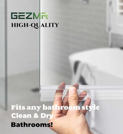 2-Pack Frameless Shower Door Bottom Seal (3/8'' X 39'') Clear Glass Shower Door Seal Strip Shower Door Sweep can Covers up to 20mm Gap - Stop Leaks