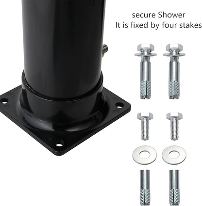 VINGLI Solar Heated Shower,2-Section with Shower Head，for Outdoor Backyard Poolside Beach Pool Spa,Black (2.3 Gallon)