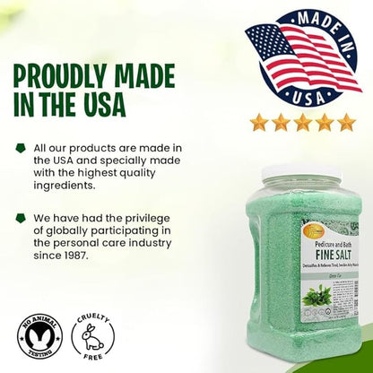 SPA REDI - Detox Foot Soak Pedicure and Bath Fine Salt, Green Tea, 128 Oz - Made with Dead Sea Salts, Argan Oil, Coconut Oil, and Essential Oil - Hydrates, Softens and Moisturizes