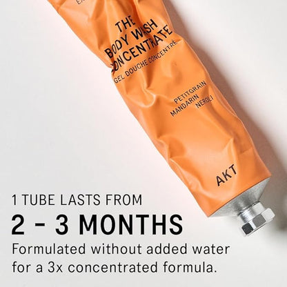 AKT The Body Wash Concentrate 3.4 Fl Oz, Natural Shower Gel with Skin-Balancing Prebiotics, Body Wash Women & Men, with Olive Squalane & Vitamin E, Sc.01 Orange Grove, All Genders