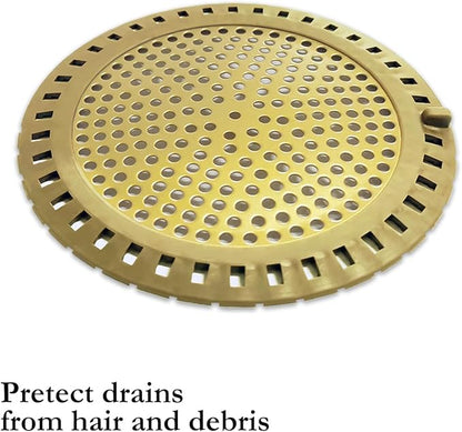 Hair Drain Catcher, Shower Drain Hair Catcher, Shower Drain Strainer, Bathtub Drain Cover, Tub Drain Hair Catcher, Bathroom Sink Strainer, Bathroom Drain Protector, Flat, Round, Gold