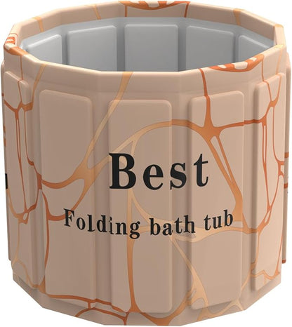 Portable Bath Tub for Adult, Foldable Soaking Bathtub for Hot SPA&Ice Bath, Foldable Small Bathtub Collapsible Tub for Bathing, Quick Setup No Installation, Space-Saving Storage (Fantasy, 25.9X31.5IN)