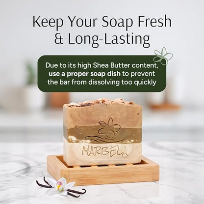 Marbela Cosmetics Coco Vanilla Handmade Soap Bar - Made in USA, Vegan Friendly, Palm Oil Free, Natural Bar Soap - Gentle Face & Body Soap for Daily Skin Care, Moisturizing & Nourishing - 3.5 oz