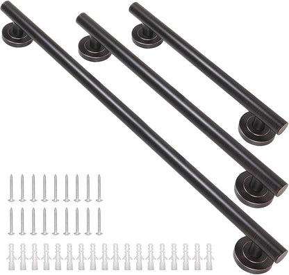 Lava Odoro Shower Grab Bar, Modern Set Stainless Steel Handicap Grab Bar for Bathtubs and Showers, Shower Safety Bar for Seniors Disabled, ADA-Compliant (Oil Rubbed Bronze, 3 Pack 18", 24'', 36")