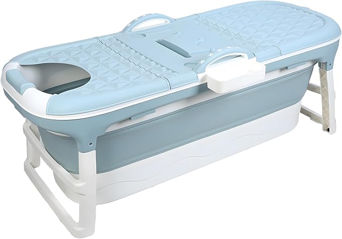 Portable Bathtub for Adult, Large Collapsible Tub, Portable Tub for Adults, Tub for Shower, Sweat Steaming Spa Sweat Steaming Bathtub, Effortless Folding Bathtub, Hot Bath, Ice Bath (58 in)