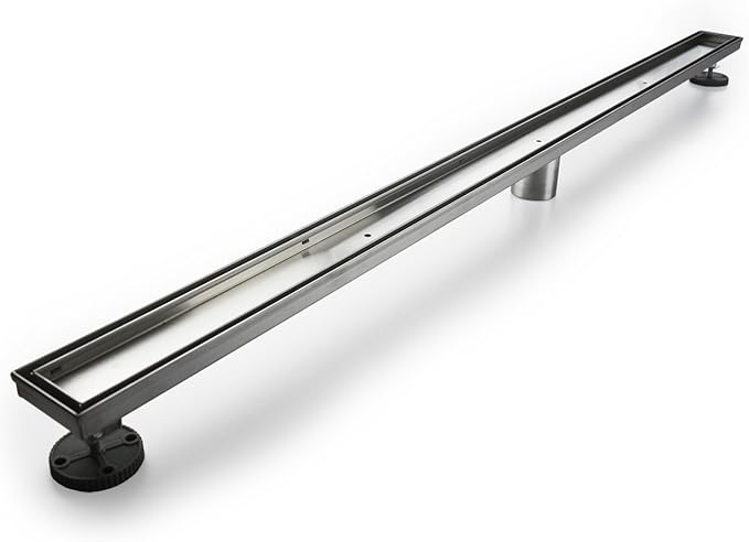 Neodrain 60-Inch Linear Shower Drain with Tile Insert Grate,Brushed 304 Stainless Steel Rectangle Shower Floor Drain, Linear Drain with Leveling Feet, Hair Strainer