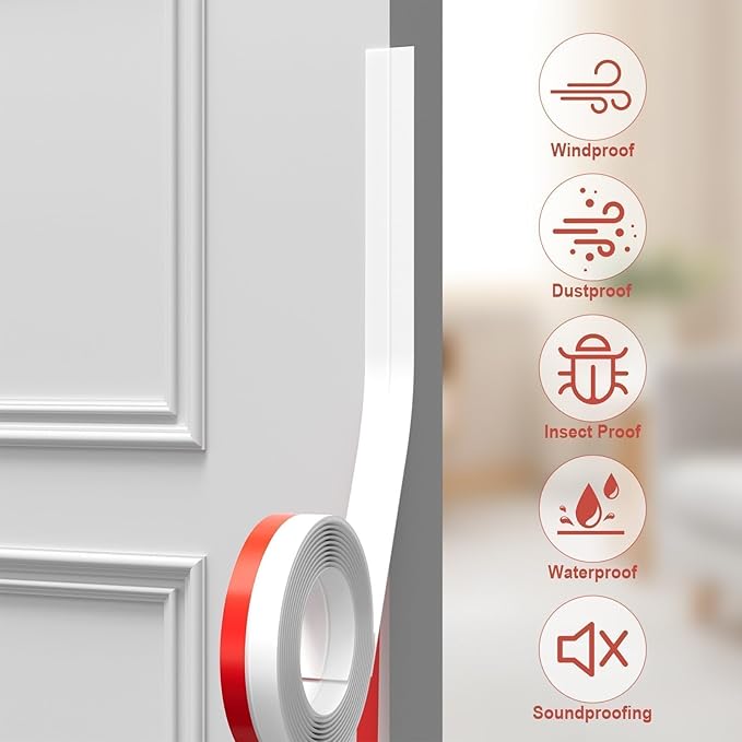 20ft Shower Door Seal Strip, Silicone Door Frame Sealing Strip for Glass Doors, 2 Inch Wide Bottom & Side Gap Filler