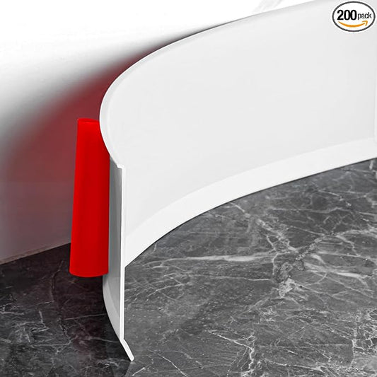 Flexible Baseboard Molding Trim 4 Inch Self-Adhesive Vinyl Wall Base Peel and Stick Cove Base Rubber Wall Baseboard Moulding Trim (200Ft, White)