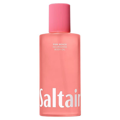 Saltair Body Oil. Jumbo Size Pink Beach After Shower and Bath Oil for Women and Men. Botanical, Non-Greasy, and Well-Absorbing Moisturizer for Hydrating Dry Skin – 10oz Bottle