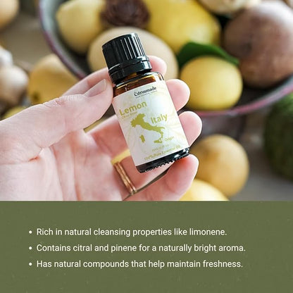 Lemon Essential Oil - Direct from Citrusmade Southern Italy - Cold Pressed - Aceite de Limón for Aromatherapy, Massage, Diffuser, DIY Candle and Soap Making - 2lbs