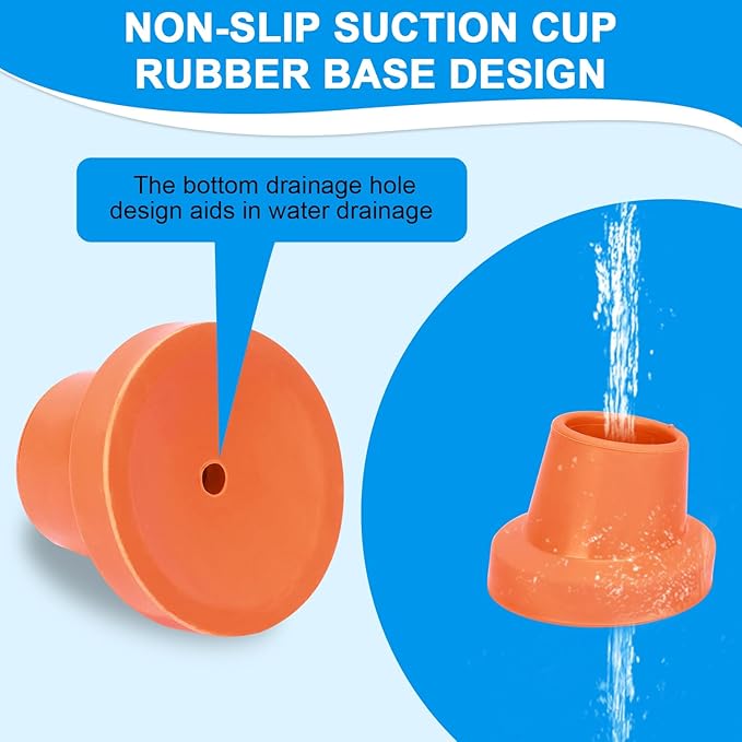 supregear Replacement Feet for Shower Chair Bath Seat, 1-1/8" I.D. Slope Rubber Feet Pad for Shower Stools Transfer Bench Non-Slip Extreme Grip Tub Transfer Benches Suction Cup Feet, 4PK