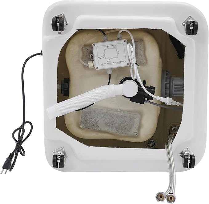 Pedicure Foot Spa, Acrylic Massage Foot Bath with Heat Hand Shower, 55W Pedicure Bowl Foot Soak Basin Tub for Soak Tub Sink Spa Shower Wash Salon (White 55W)