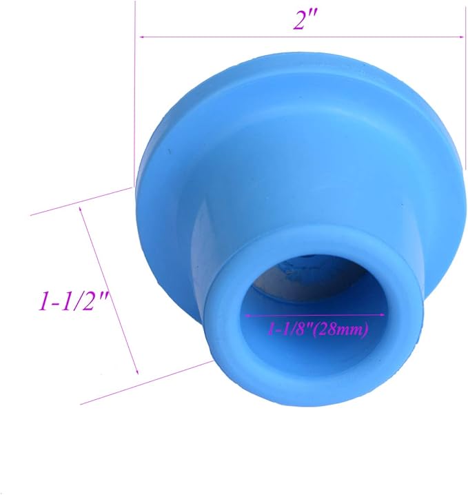Replacement Feet for Shower Chair Bath Seat, Shower stools and Transfer Bench, Non-Skid Shower Bench and Tub Transfer Benches Rubber Suction Cup Feet, Metal Insert Reinforced (1-1/8" I.D, Blue)