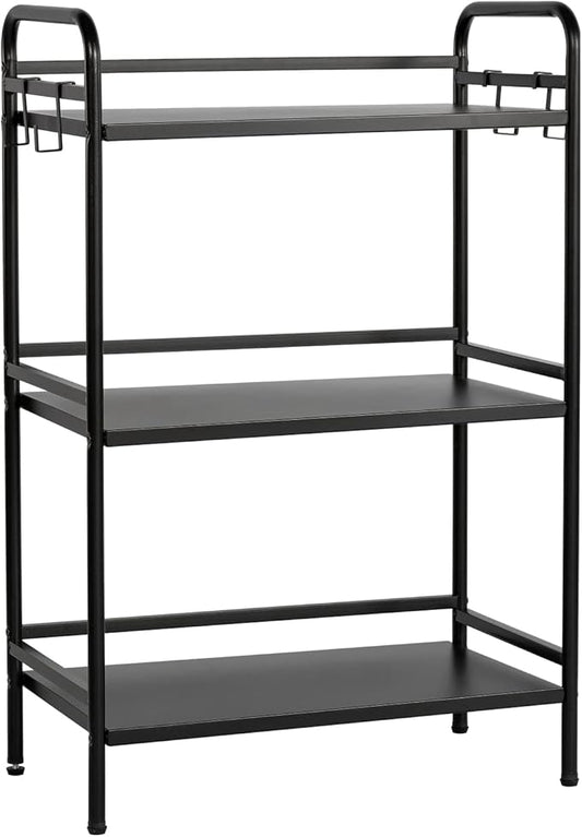 HDANI Storage Shelves, 3-Tier Metal Storage Rack with Shelf,Shelf Organizer,Garage Standing Shelving Unit for Laundry,Bathroom,Kitchen,Pantry, Closet,23.6''W X 13.8''D X 36.2 H'',Black