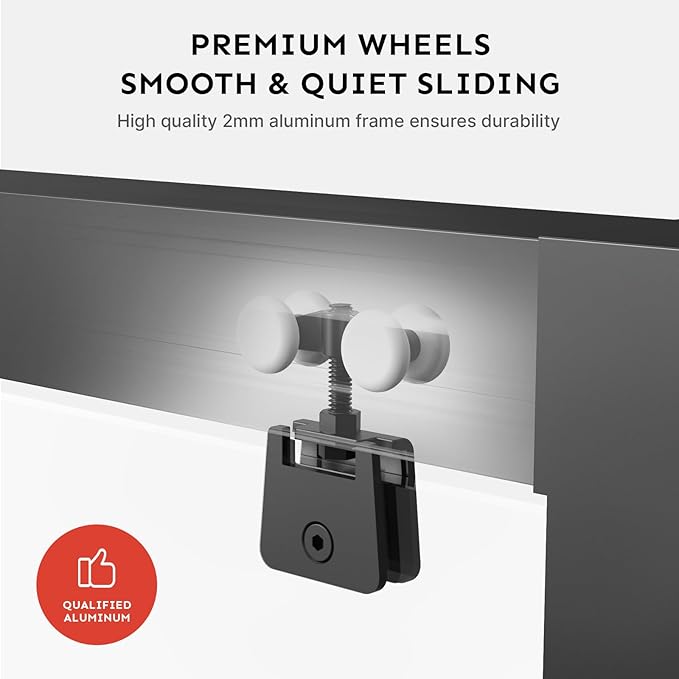 56-60" Wx76 H Semi Frameless Double Sliding Shower Door, 5/16" Tempered Glass&Shatter Proof Film Doubling Safety, Easy Clean Coating&Stainless Steel Hardware, Z-Shaped Water Protection Matte