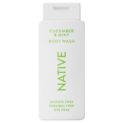 Native Body Wash Contains Naturally Derived Ingredients | For Women & Men, Sulfate, Paraben, & Dye Free Leaving Skin Soft and Hydrated | Cucumber & Mint 18 oz