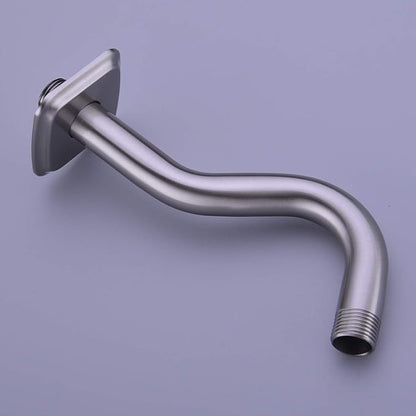 TRUSTMI Angled Shower Arm with Flange, 8-Inches Curved Stainless Steel Extension for Shower Head, 1/2-Inch NPT, Brushed Nickel
