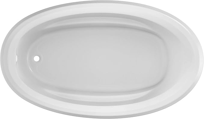 Jacuzzi SIGNATURE Acrylic Drop-In Bathtub, Soaking Sanctuary, Slip Resistant, Universal Drain Placement, 72" (L) x 42" (W), Oval, Oyster