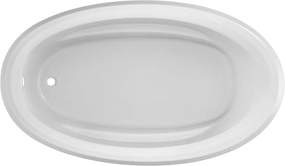Jacuzzi SIGNATURE Acrylic Drop-In Bathtub, Soaking Sanctuary, Slip Resistant, Universal Drain Placement, 72" (L) x 42" (W), Oval, Oyster