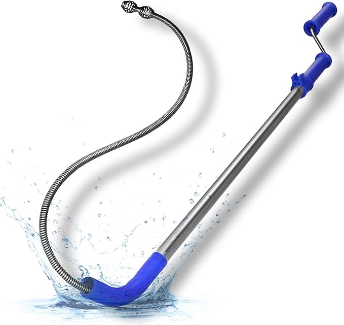 Toilet Snake Drain Clog Remover Tool, Closet Aauger Toilet Auger 6FT - Rust-Resistant with Non-Scratch Silicone Head, No Plumber Needed for Unclogging Toilets