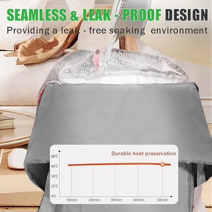 Collapsible Bucket for Soaking Feet,Portable Travel Foot Bath Tub,Fully Wrapped Knee Fumigation Foot Soaking Bath Basin,Foot Spa Bag for Outdoor Travel Camping Fishing