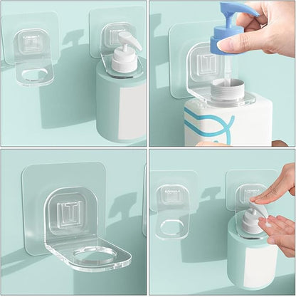 Garneck 2 Pcs Shower Gel Holders Wall-mounted Adhesive Storage Racks for Bathroom Kitchen Strong Sealing Shampoo and Shower Gel Bottle Organizers