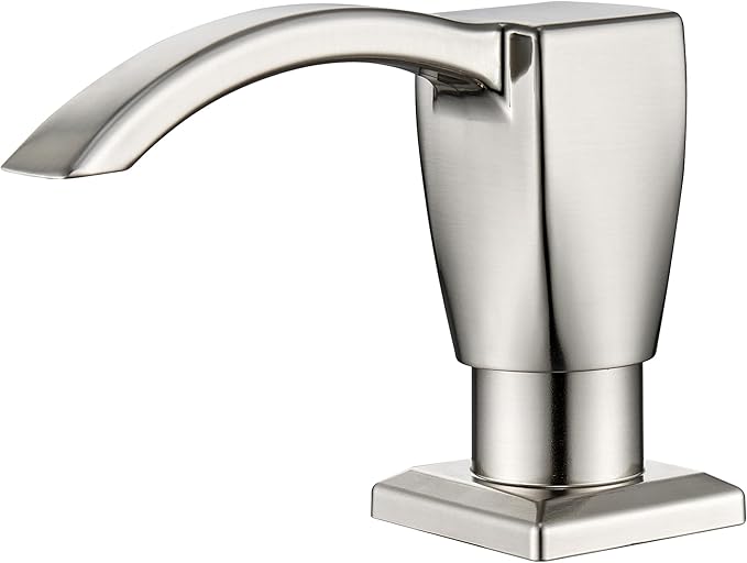 Ultimate Unicorn Kitchen Sink Soap Dispenser, Built in Soap Dispenser for Kitchen Sink, Under Sink Soap Dispenser Brushed Nickel, ABS Plastic, with 13 Ounce Soap Bottle, U-SD001BN