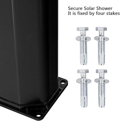 Giantex 7.2Ft 9.3 Gallon 2-Section Solar Heated Shower W/Shower Head Outdoor Backyard Poolside Beach Pool Spa for Easy Installation, Black