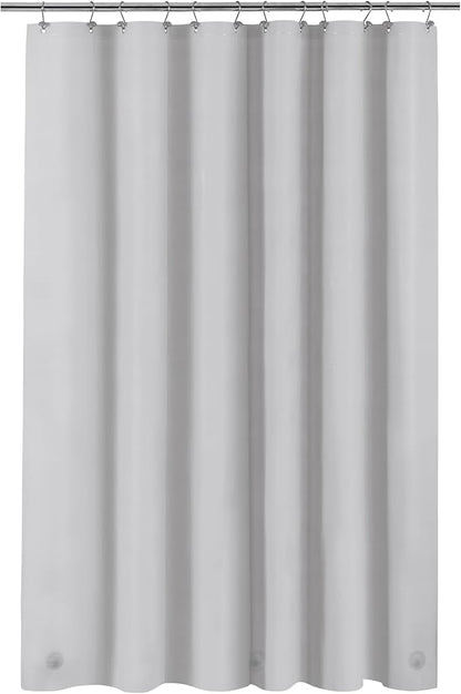 Barossa Design Extra Long Shower Curtain Liner with 3 Magnets - 72" x 84" XL, Waterproof PEVA Lightweight Shower Liner for Bathroom, PVC Free, Metal Grommets - Silver Gray, 72x84