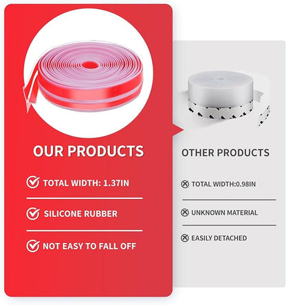 9.8Ft T-Shaped Clear Weather Stripping Door Seal, Door Draft Stopper Silicone Seal Strip, Weather Stripping for Shower Glass Gaps