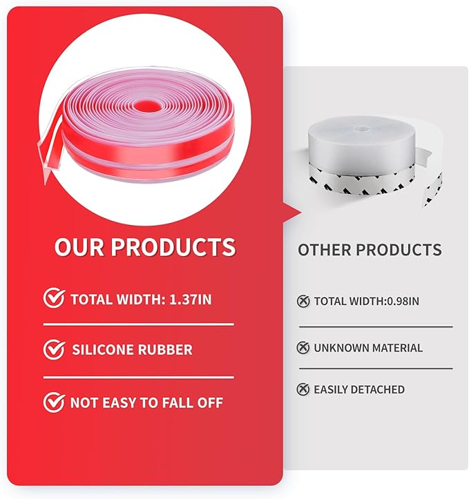 19.7Ft T-Shaped Clear Weather Stripping Door Seal, Door Draft Stopper Silicone Seal Strip, Weather Stripping for Shower Glass Gaps